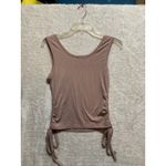 Love, Fire Love Fire Ruched Drawstring Tank Top Ribbed Knit Mauve M/M Casual Summer Photo 5