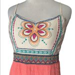 Altar'd State Altar’d State Embroidered Top Summer Linen Blend Dress | Coral/Cream Photo 1