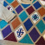 Vintage 90s Unisex Finalist Knitwear Diamond Pattern Sweater Size undefined Photo 2