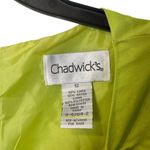 Chadwick's Solid Green Shift Lined Midi Dress Zip Back Linen Shortsleeve Women 12 Photo 6