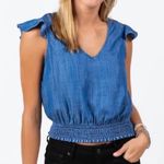 Harper Heritage Boutique Denim Ruffle Top Photo 2