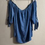 Chic Blue Ruffled Flutter Sleeve Blouse Size undefined Photo 1