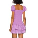 Likely  NEW Tayaisha Smocked Cotton Eyelet Violet Mini Dress Sz 8 Photo 2