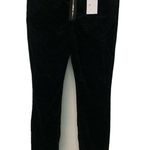 Good American  Good Waist Womens Black Velvet Exposed Zip Pant Photo 0