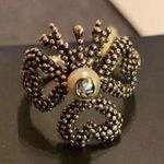 Gucci sterling silver faux Pearl heart ring Size 6.5 Photo 0