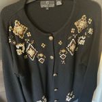 Carole Little Black Sweater with Gold Accents Photo 0