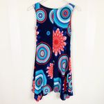 42 Pops Asymmetrical Retro Disco Shift Dress Blue Photo 1