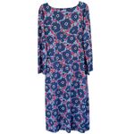 Talbots NWOT  Floral Stretch Jersey Dress Blue Red White Size Large Photo 7