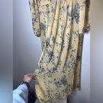 Kori America Floral Kimono Robe Maxi Dress Coverup Yellow Button Front Large Photo 3