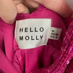 Hello Molly Pink Sequin Static Memory Faux Wrap Mini Dress Sz.M/US 6 Photo 7