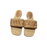 Schutz Womens Ayla Tan Woven Square Toe Slide Sandals Shoes size 7 Photo 11