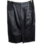 Vintage Leathers by Toby Black Leather Pencil Skirt Made in USA Size 6 Photo 3