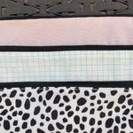 Typo Light Pink Grid Paper And Black White Polka Dot Three Zip Bag Photo 2