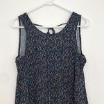 Gap Sleeveless Tie Back Swing Tank Dress Black Rainbow Blue Red Rayon Mini XS Photo 2