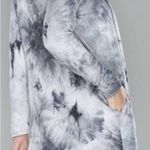 289. Crepes Tie Dye Long Sleeve Open Front Cardigan with pockets Black Photo 8