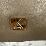 Kooba Womens Pebbled Leather Large Tote Bag Purse Brown Gray Taupe Outer Pocket Photo 1