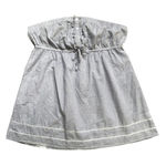 Maurice's Babydoll Cotton Pinstripe Cinch Ruffle XL Tube Top Y2K Retro White Chic Photo 0