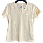 Adidas  Yellow Short Sleeve V-Neck Athletic Tee Shirt New without Tags Photo 0
