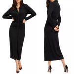Good American  Good Touch Ruched Midi Dress in Black, Size 1 New w/Tag Photo 2
