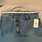 Sam Edelman  The Riley Asymmetrical Raw Hem Denim Skirt - Blue 12/31 NWT Photo 3