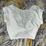 Oh Polly  white linen open back t shirt blouse size 6 Photo 0
