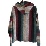 Southwestern Poncho Hoodie Kangaroo Pockets Large Multicolored #1039 Photo 3