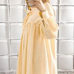 NEW Mette Bjerg Striped Long Sleeve Mini Dress Yellow Size M Photo 2