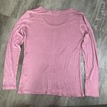 None Long Sleeve Satin Crewneck TShirt Pink Size Medium Photo 2