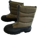NEW Enjoiya Green Puffer Zipper Front Winter Rain Boot Lug Sole Size 10 Photo 4