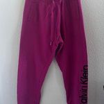 Calvin Klein Performance Hot Pink Spell Out Leg in Black Sweat Pants Lounge M Size M Photo 0