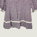 easel Purple Ditsy Floral Tiered Swing Top Lace Detailing, Medium Photo 8