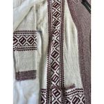 NWT Heimish Women's Open Front Cardigan Sweater 1/2X Cream / Red Southwest Aztec Photo 5