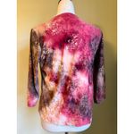 Brittany Black vintage Pink Floral Glitter 3/4 Sleeve Top L fairy‎ Y2K whimsigot Size L Photo 2