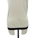Carolina Herrera Cream Silk Black Rib Trim Tank Top Size Small Photo 2