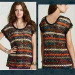 Free People  New Romantics Rainbow Crochet Top MD Photo 1