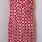 Boden Romaine Pom Linen Shift Swing Dress‎ In Post Box Red Diamond Drop Sz 8 Pink Photo 0