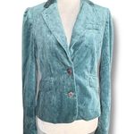 Juicy Couture Vintage Y2K  Velvet Blazer Teal Blue Lace Trim Jacket Romantic 4 Photo 0