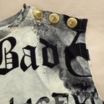 Balmain Victoria's Secret  Sleeveless Button Top Tank Tee Shirt Graffiti Photo 3