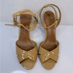 Tory Burch Tania Patent Leather Ankle Strap Sandals Tan 6.5 Photo 0