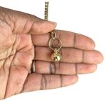 Gold & White Spiral Waist Chain Belt With Dangling Charm & Adjustable Clasp W27 Photo 3