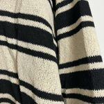 ZARA Black Ivory Striped Cropped Rustic Sweater Photo 5