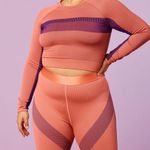 Fabletics | Hot peach/ Royal purple Tory Cropped Seamless Long-Sleeve Top Photo 0