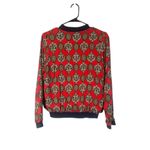 Tigerlily Red Floral Paisley Long Sleeve Full Zip Lightweight Jacket Women Sz 6 Photo 1