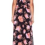 Tularosa  Santorini Maxi Dress Women's Med Black Pink Floral Sleeveless Halter Photo 1