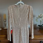 Mac Duggal Ieena Sequin Knotted Midi Dress Rose Gold Size 8 NWT Photo 9