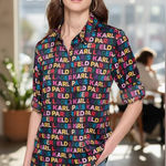 Karl Lagerfeld NWT  Paris women's Printed Utility Button-Front Top long sleeve 3X Photo 0