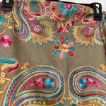 Colorful Hand Embroidered Paisley Shawl with Fringe Brown Photo 2