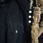 Disneyland Resort L Corduroy Fur Trim Snap Park Jacket in Black Brown Photo 8