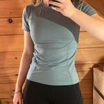 Amazon Women small blue and black fitted/slim workout shirt Photo 0