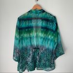 kim rogers 🏷️  Sheer Open Front Cardigan Cheetah Print Blouse XL Photo 5